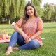 thumbnail image 3 of Camisas de verano de mujer plus size con cuello en V y mangas cortas de linterna Agnes Orinda, blusas boho de peplum floral 1X naranja, 3 of 8