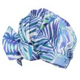 thumbnail image 3 of Bearachild Gorros de baño para ducha Estampado de flores Impermeable Reutilizable Elástico Colorido Universal Largo Sombrero corto Baño Estampado de Juegos de accesorios de baño hoja azul Bearachild HA062078-23B, 3 of 6