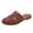Brown, variant on Women Hollow Woven Straw Effect Buckle Detail Closed Toe Slide Sandals Slip On Breathable Footwear For Casual Outdoor Summer Daily Home Beach