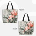 thumbnail image 2 of Fuzoiu Tropical With Flamingos Print Durable Tote Bag,Shoulder Bag with Zipper Closure,Casual Tote's Handbag,for Daily Use, Shopping, School, Work, 2 of 7