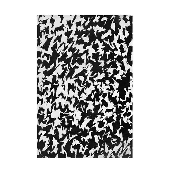 Canvas Wall Art - Treechild 'Black And White Zig Zag Pattern' Wall Art for Living Room, Bedroom, or Office D?cor by Trademark Fine Art - 12 x 19 Inches