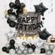 thumbnail image 5 of Juego de globos para decoración de fiesta de cumpleaños, 56 unidades, plateado/negro, 5 of 7