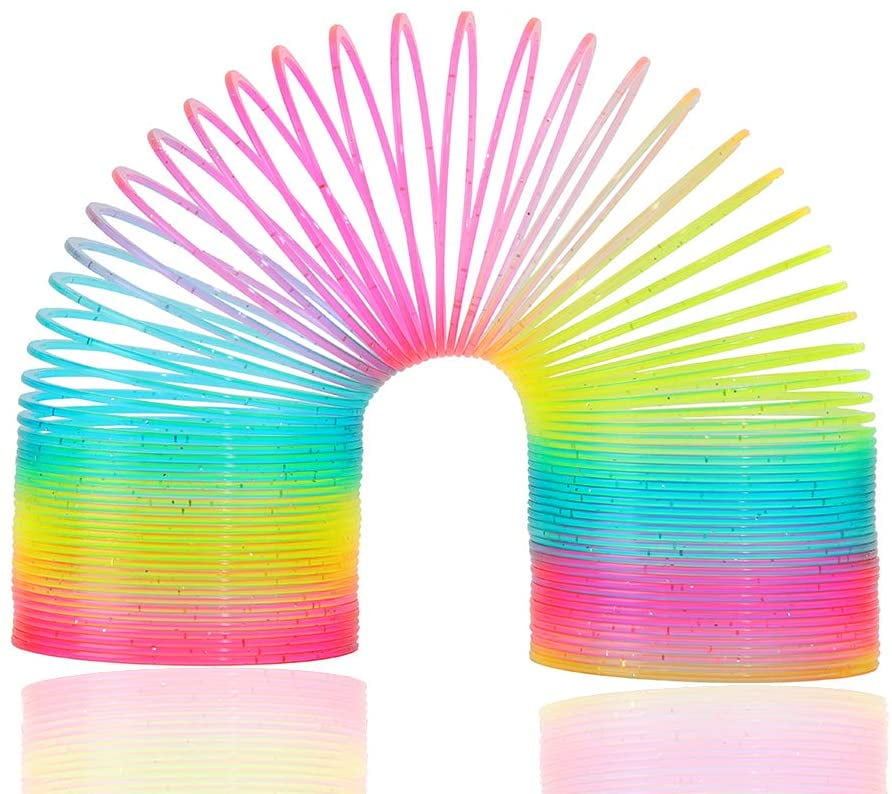 Colorful Rainbow Plastic Magic Coil Spring Glow-in-the-Dark Children's Toy 3" 