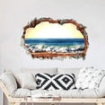 thumbnail image 1 of Calcomanías de pared de playa 3D realistas, pegatinas de pared de paisaje costero, murales de decoración de puerta de pared de dormitorio, sala de estar, TV (playa 3d-amarillo), 1 of 5