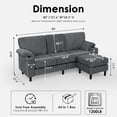 thumbnail image 2 of Howcool 80" Convertible Sectional Sofa Couch, L-Shaped Loveseat with Storage Ottoman, USB Ports, Cup Holders & Deep Seats, Modern Corduroy Fabric Couch for Apartment Living Room, Dark Grey, 2 of 7