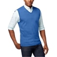 thumbnail image 1 of Club Room Chaleco de punto con cuello en V para hombre, azul, extragrande Club Room Chaleco, 1 of 2