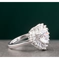 thumbnail image 2 of Heart Cut Diamond Engagement Ring, Perfect Proposal Ring For Her, Baguette Halo Diamond Wedding Anniversary Ring, 925 Sterling Silver, 2.3 Ct Simulated Diamond, Promise Ring, 2 of 4