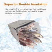CH-BOX Insulated Carton Shipping Box Mailer with Aluminum Foil Foam Bag Liner, 4 Pack 7'' x 6'' x 10'' Small Perishable Shipper to Ship Mail Food, Frozen Breast Milk, White (TB7610L-4)