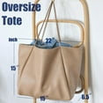 thumbnail image 3 of Oversize Pu Leather Tote Women Weekender Bag Shopper Handbag Travel Purse, 3 of 13