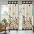thumbnail image 5 of Outdoor Curtains for Patio Waterproof, Easter Rabbit Outdoor Privacy Panels Grommet, Farmhouse Spring Botanical Flowers Eggs Grid Blackout Outside Curtains for Porch/Cabana 54"x95", 2 Panels, 5 of 8