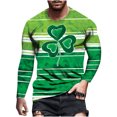 thumbnail image 1 of Camiseta de todos los días unisex para hombre Camiseta informal de manga larga con estampado gráfico en 3D del día de San Patricio Pompotops  oipoqjl6701, 1 of 9