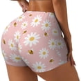 thumbnail image 2 of Xecao Daisy And Bee Print Workout Shorts for Women Soft Smooth Gym Yoga Scrunch Active Tennis Workout Running Shorts, 2 of 9