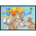 thumbnail image 1 of Carolines Treasures PJC1065JMAT Bunny Family Easter Rabbit Tapis Intérieur & Extérieur - 24 x 36 Po., 1 of 4