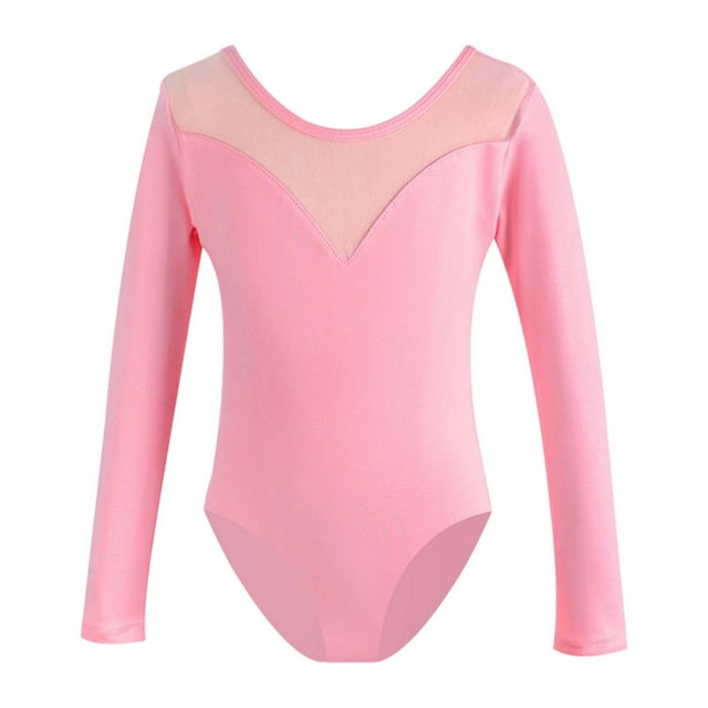 WEIYLL Robes Filles Été Justaucorps Ballet Tout-Petits Enfants Printemps Uni Manches Longues Triangle Robe Rose Vêtements 3-4 Ans