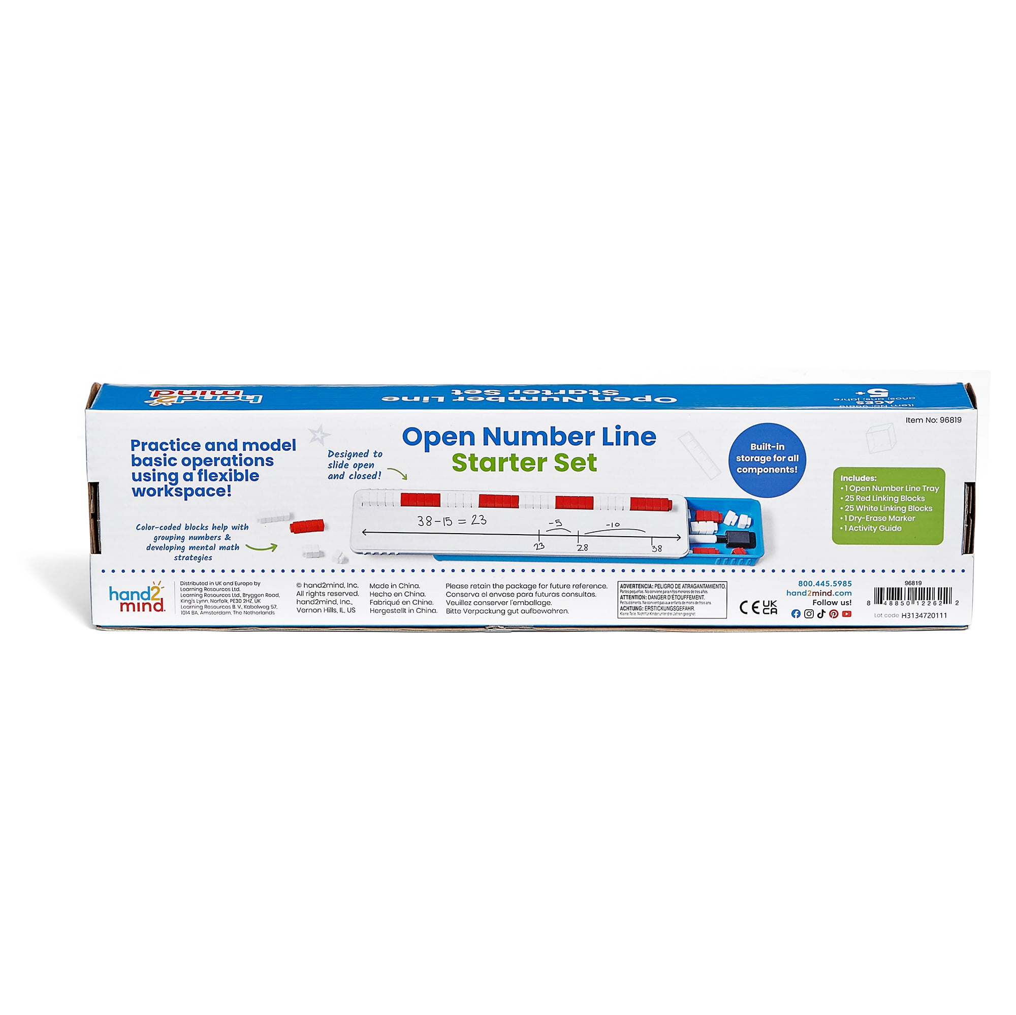 hand2mind Open Number Line Activity Set, Math and Counting Tool, Math Manipulative for Elementary School