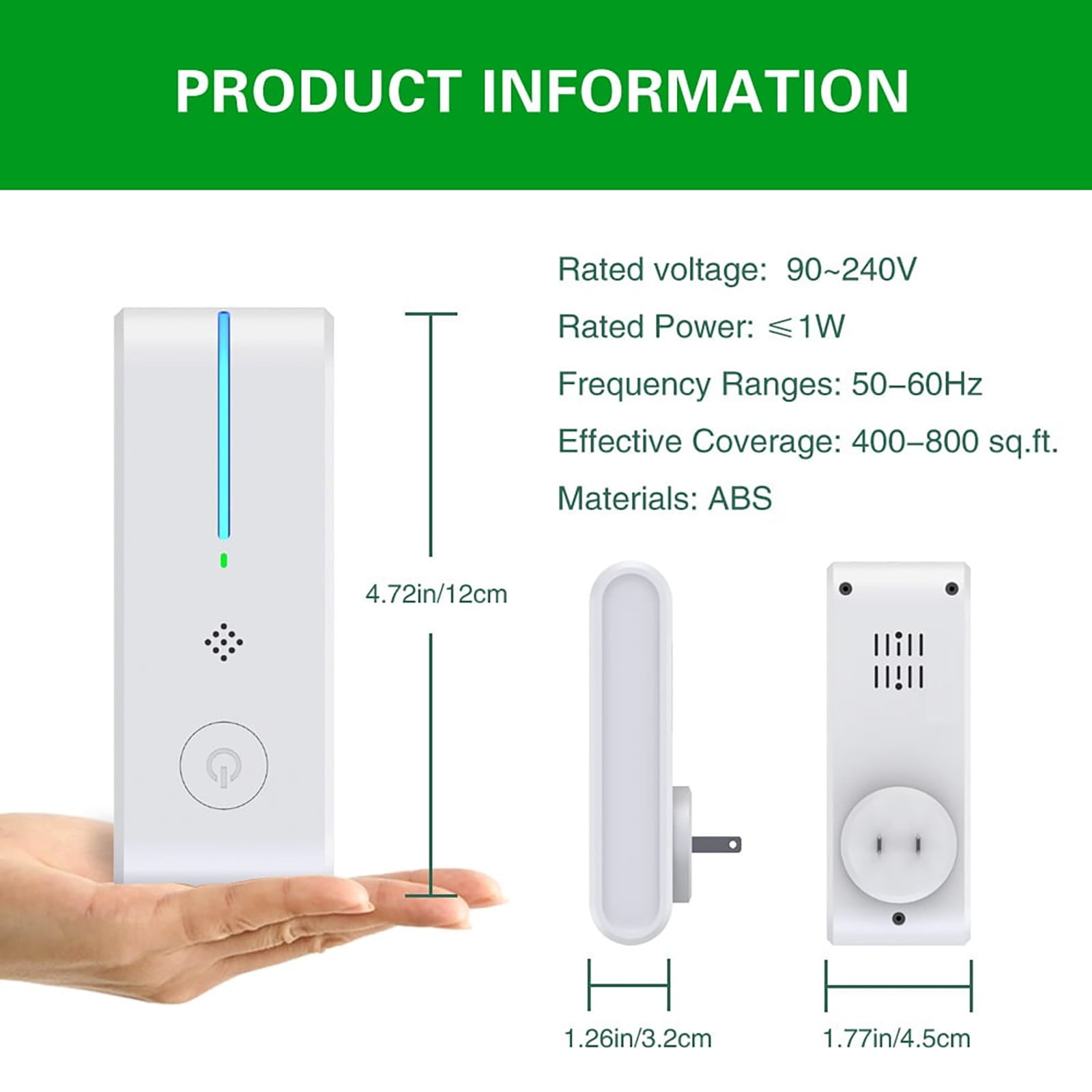YiJuHui 5pcs Negative Ion Air Purifier Plug-in Odor Eliminator for Home Office Travel Portable Air Freshener with Night Light