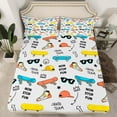 thumbnail image 2 of Manfei Kawaii Skateboard 3pcs Twin Sheet Sets,Extreme Sport Twin Fitted Sheet,Blue Orange Breathable Flat Sheet,Cartoon Room Decor, 2 of 7
