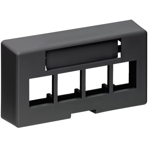 Leviton 49910-EE4 4-Port QuickPort Extended Depth Modular Furniture Faceplate, Black