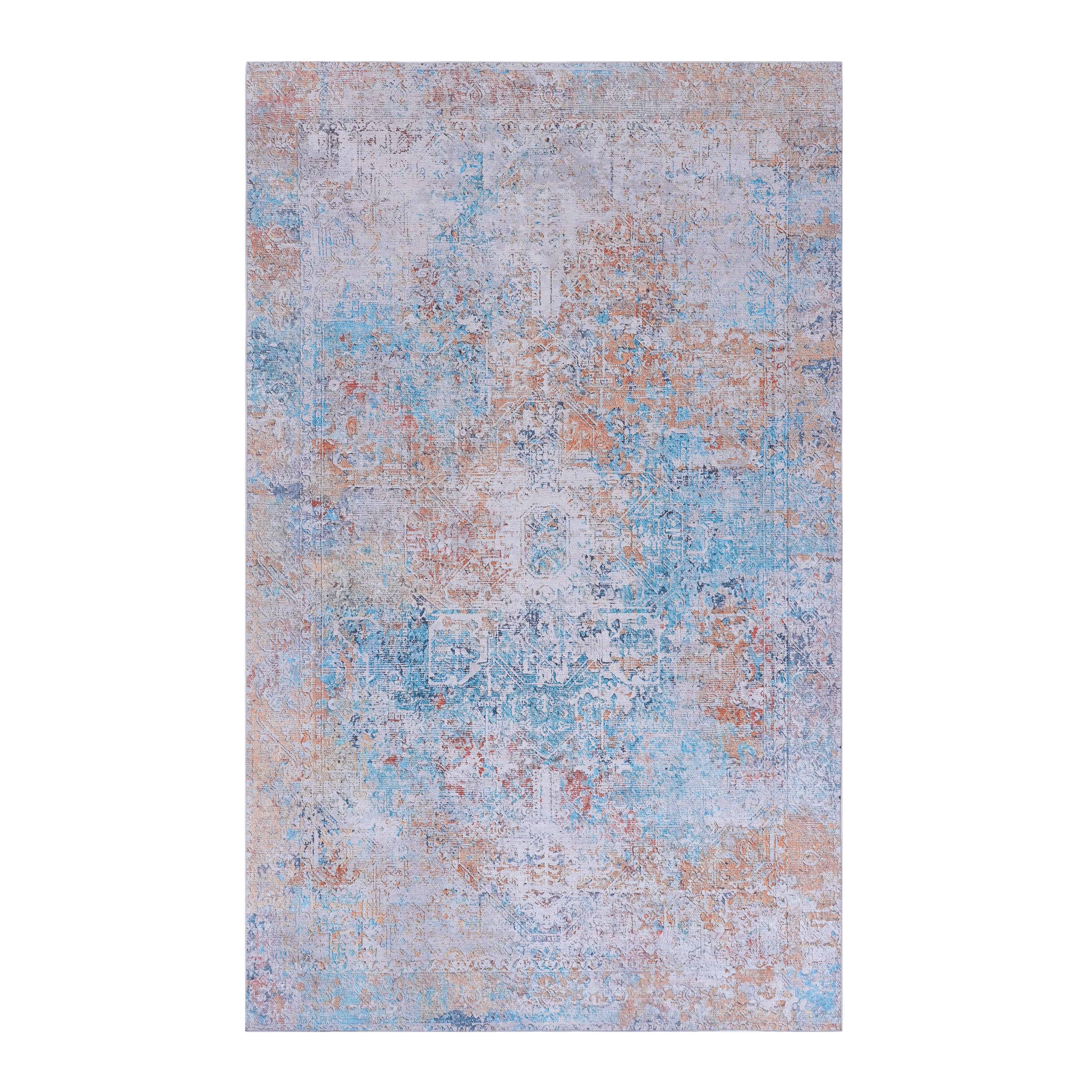 Area Rug 5' x 8' Non-Slip Low Pile Chenille Rug Stain Resistant Indoor Carpet for Living Room Bedroom Dining Room Kitchen Hallway Playroom