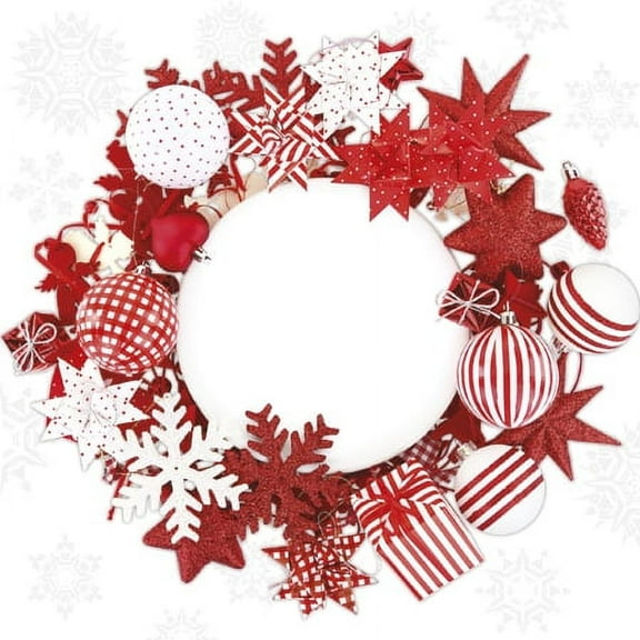 Nordic Red Christmas Wreath 40pcs - Christmas Paper Lunch Napkins