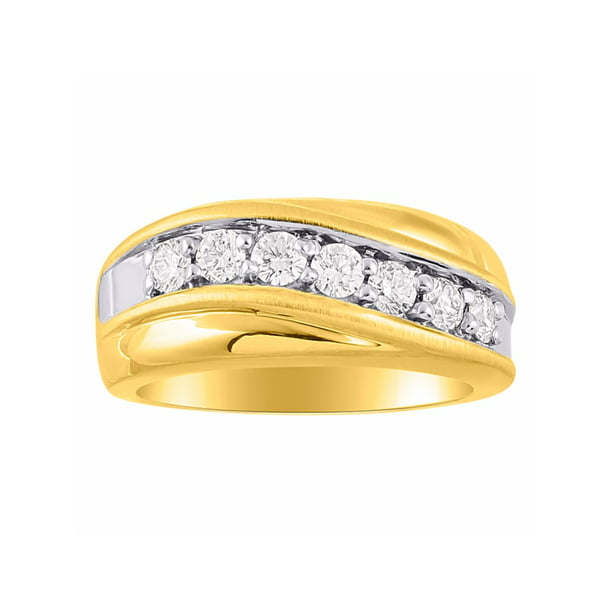Rylos - Gents Diamond Ring Set in 14K Yellow Gold MR3256Y-H - Walmart ...
