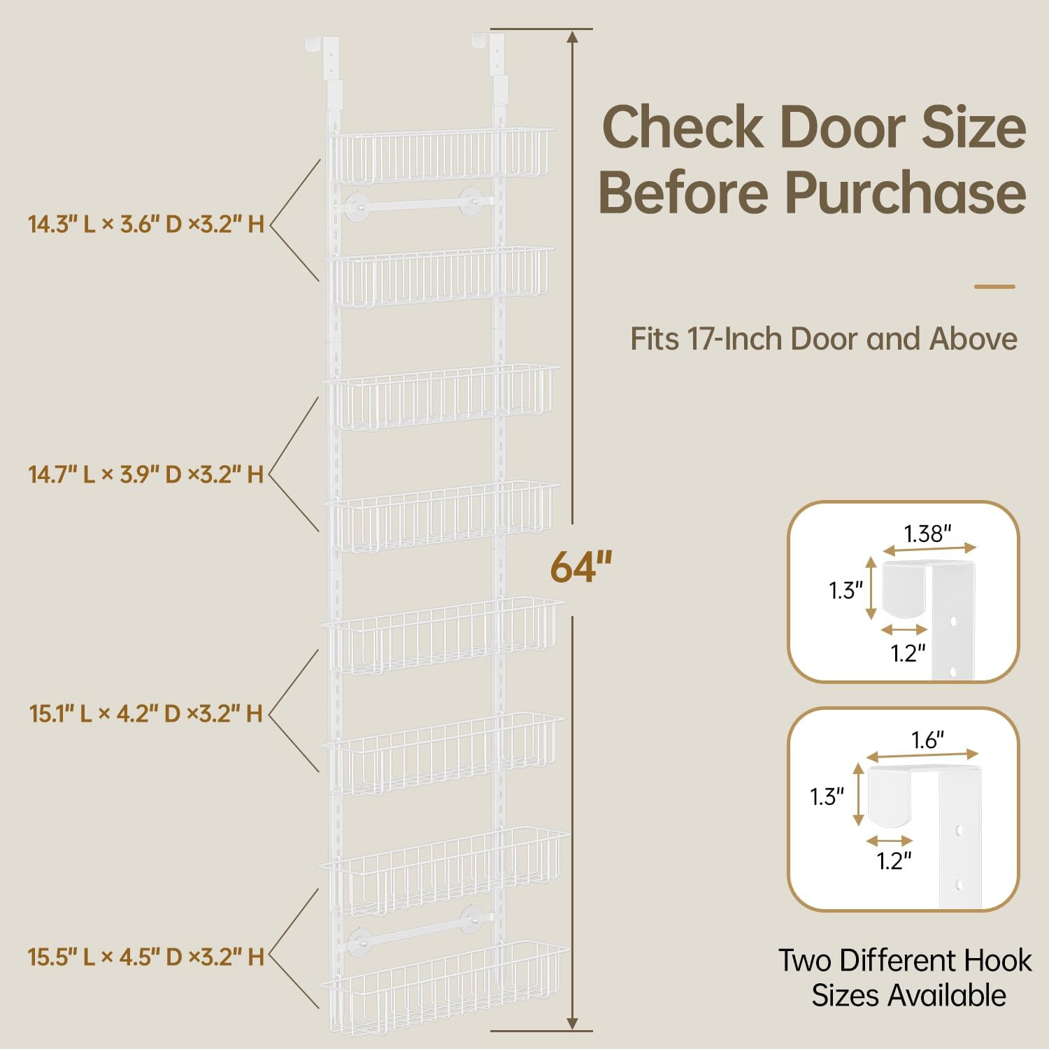 LazySpin Over-the-Door Pantry Organizer, 8-Tier Adjustable photo 7