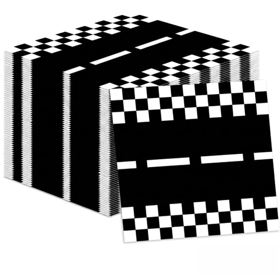 100 Pcs 13 x 13 inch Race Car Checkered Paper Napkins, Disposable Cocktail Napkins for Birthday, Baby Shower Party Decorations