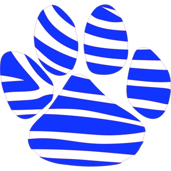 5inx4.5in Blue White Paw Print Bumper Sticker Decal Car Window S