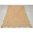 thumbnail image 3 of Braided Scalloped Area Rug Green Bordered Designer Nonslip-Durable Carpet Jute Rug For Home Living Room Floor Decor, 3 of 6