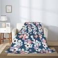 thumbnail image 2 of Sikiie Flowers Cozy Flannel Fleece Throw Blanket: Lightweight & Thick for All Seasons - Perfect for Women, Men, & Kids"60"x50", 2 of 6