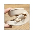 thumbnail image 3 of Frontwalk Ladies Sandal Backless Flat Sandals Beach Slides Summer Stylish Slippers Womens Slip On Slide Off-white 8.5-9, 3 of 6