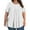White, variant on HOMBOM Spring Women Shirts Plus Size Black Short Sleeve Crew Neck Pleated Polka Dot Blouse 2XL