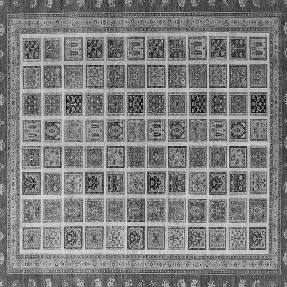 Ahgly Company Indoor Square Oriental Gray Modern Area Rugs, 8' Square