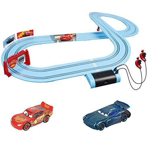 Disney Pixar Cars Slot Racing System Lightning McQueen VS Jackson Storm NEW 