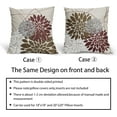 thumbnail image 6 of Brown Burgundy Throw Pillow Covers 20x20 Inch Dahlia Flower Decorative Pillows Modern Geometry Floral Outdoor Farmhouse Pillowcase Linen Square Cushion Case Decor for Home Sofa Couch Bed, Set of 2, 6 of 6