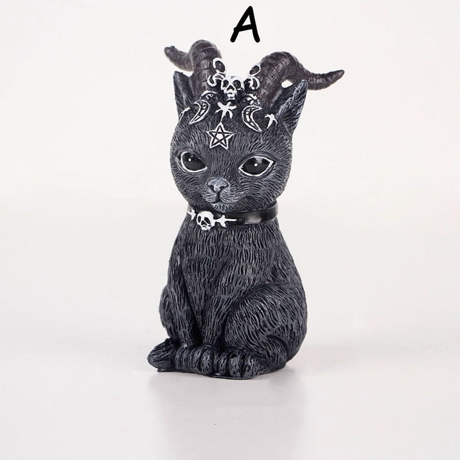 3Pcs Magic Cat Sculpture,Gothic Resin Cat Statue for Home Office Garden Lawn Yard Decoration