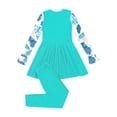 thumbnail image 4 of IEFIEL Girls Muslim Two Piece Swimsuit Long Sleeve Floral Print Dress with Pants Bathing Suit Rash Guard Swimwear Lake Green 8, 4 of 7
