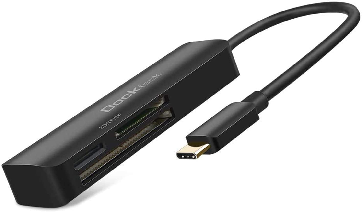 USB C to SD/TF/CF Card Reader, Dockteck 3in1 Type C (Thunderbolt 3
