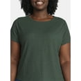 thumbnail image 4 of Terra & Sky Women's Plus Short Sleeve Pucker Knit Top, Sizes 0X-5X, 4 of 5