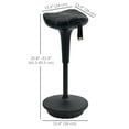 thumbnail image 3 of Vinsetto Tabouret Chaise Oscillant Sans Dossier, Tabouret d'Apprentissage Réglable, Noir, 3 of 10