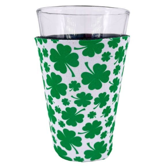 Shamrock Pattern Pint Glass Coolie