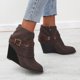 thumbnail image 5 of Botas de tacón alto para mujer, informales, con cordones, cremallera, Color sólido Wmkox8yii hfjk481, 5 of 9