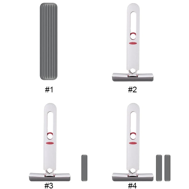 Mini fregona plegable para limpieza de cristales interiores (mini fregona con 1 cabezal)