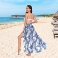thumbnail image 6 of FORMRS Womens Long Sarong Beach Wrap Semi-Sheer Bikini Skirt Bathing Swimsuit Cover Up, Abstract Marble Pattern, 6 of 7