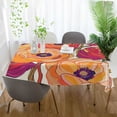thumbnail image 3 of Yayeee Tablecloths 54" x 72" Rectangle Wrinkle Resistant Party Table Cover, Orange Hand Drawn Floral, 3 of 8