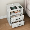 thumbnail image 3 of Nightstand Set of 2 with Charging Station, Farmhouse End Table with 2 Drawers Storage Side Table Bedside Cabinet for Bedroom Living Room, 3 of 13
