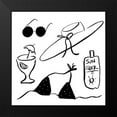 thumbnail image 2 of Sizemore, Natalie 12x12 Black Modern Framed Museum Art Print Titled - Beach Essentials I, 2 of 5