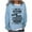 Sky Blue, variant on Patlollav Womens Oversize Funny Text Letter Print 0-Neck Long Sleeve Loosen Single Sweatshirt Tops