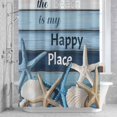 thumbnail image 3 of Shell Starfish Shower Curtain for Bathroom Decor, The Beach Is My Happy Place Waterproof Fabric Shower Curtain, 72"x78" Set with 12 Hooks, 3 of 9