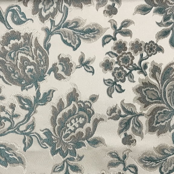 Decora Furnishings Luxurious Premium Jacquard Floral Design Furnishing Fabric for Upholstery, Window Treatments, Craft - Width 54 inches - Fabric by The Yard (Sapphire Blue)